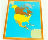 Severní Amerika - dřevěné puzzle PREMIUM s rámečkem