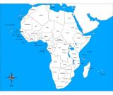 Afrika - kontrolní mapa s označením států NOVÁ