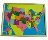 USA - dřevěné puzzle s rámečkem