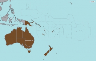 Austrálie - politická mapa 65 x 50 cm