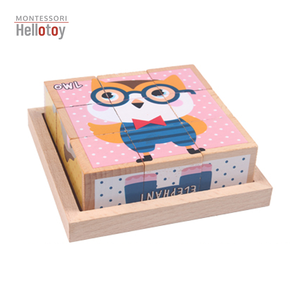 Kostky - puzzle se zvířaty